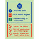 3 Point Fire Action Notice Sign - Raise The Alarm