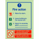 3 Point Fire Action Notice Sign - Raise The Alarm (Assembly Pt Writable)