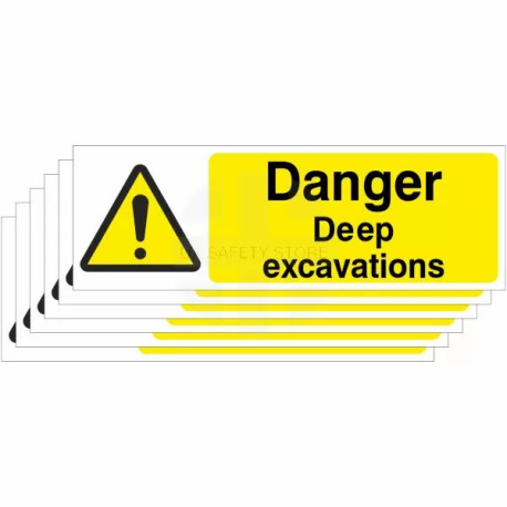 6-Pack Danger Deep Excavations Signs