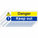 6-Pack Danger Keep Out Signs
