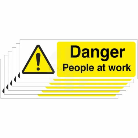 6-Pack Danger People At Work Signs