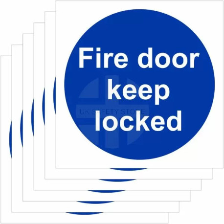 6-Pack Fire Door Keep Locked Signs