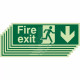 6-Pack Fire Exit Arrow Down Signs