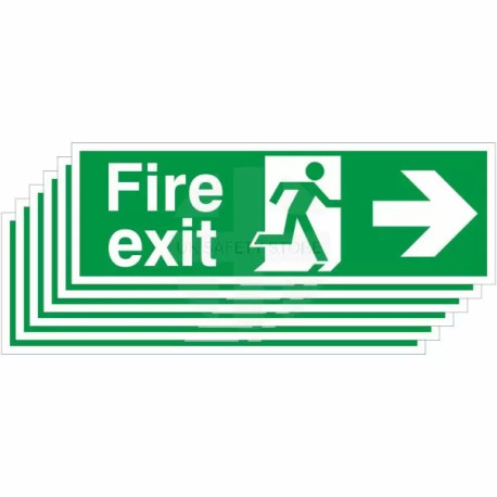 6-Pack Fire Exit Arrow Right Signs