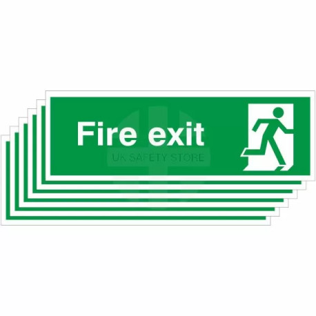 6-Pack Fire Exit Man Running Right Signs