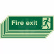 6-Pack Fire Exit Man Running Right Signs