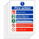 6-Pack Raise The Alarm Fire Action Signs
