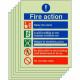 6-Pack Raise The Alarm Fire Action Signs