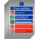 6-Pack Raise The Alarm Fire Action Signs