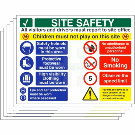 6-Pack Site Safety Signs - Children Must Not Play