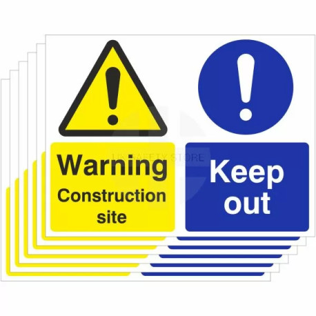 6-Pack Warning Construction Site Keep Out Signs