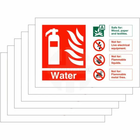 6-Pack Water Fire Identification Signs