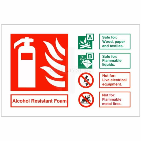 Alcohol Resistant Foam Fire Identification Sign