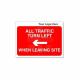 All Traffic Turn Left When Leaving Site Custom Logo Sign - 600Wmm x  450Hmm