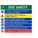 All Visitors &amp; Contractors Must Report To The Main Site Offices Multi Message Safety Board