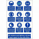 All Visitors And Delivery Drivers Must Report To The Site Office Multi Message Safety Board