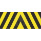 Aluminium composite plate black and yellow striped sign