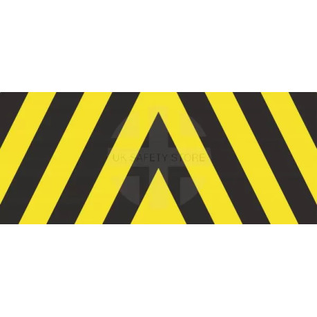 Aluminium composite plate black and yellow striped sign