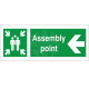 Assembly Point Arrow Left Sign - 400x150