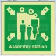 Assembly station photoluminescent 100W  x  110W  sign self adhesive
