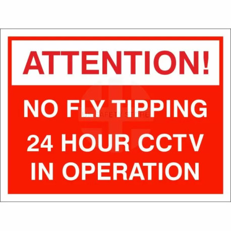 Attention No Fly Tipping 24H CCTV Sign