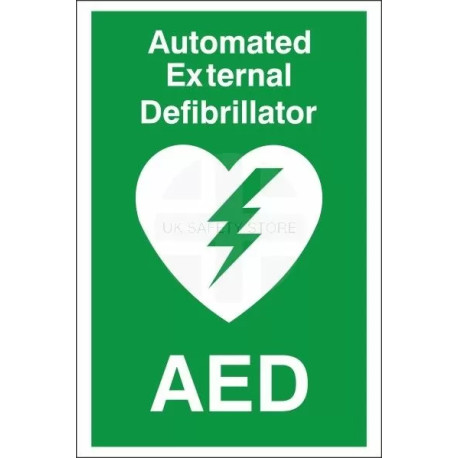 Automated External Defibrillator First Aid Sign