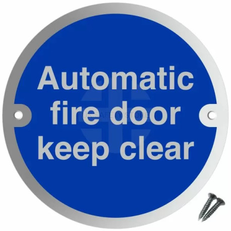 Automatic Fire Door Keep Clear Aluminium Door Sign