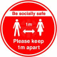 Be Socially Safe Keep 1m Apart Floor Sticker