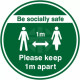 Be Socially Safe Keep 1m Apart Floor Sticker