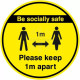 Be Socially Safe Keep 1m Apart Floor Sticker