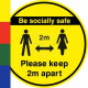 Be Socially Safe Keep 2m Apart Floor Sticker