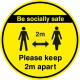 Be Socially Safe Keep 2m Apart Floor Sticker