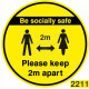 Be Socially Safe Keep 2m Apart Floor Sticker