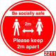 Be Socially Safe Keep 2m Apart Floor Sticker