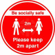 Be Socially Safe Keep 2m Apart Floor Sticker