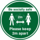 Be Socially Safe Keep 2m Apart Floor Sticker