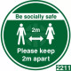 Be Socially Safe Keep 2m Apart Floor Sticker
