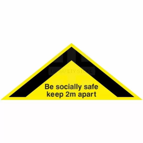 Be Socially Safe Keep 2m Apart Floor Sticker (Triangle)