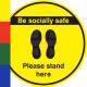 Be Socially Safe Please Stand Here Floor Sticker