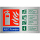 Brushed Aluminium Effect ABC Powder Fire Identification Sign 150mm x 100mm