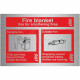 Brushed Aluminium Effect Fire Blanket Fire Identification Sign - 150mm x 100mm