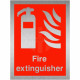 Brushed Aluminium Effect Fire Extinguisher Sign