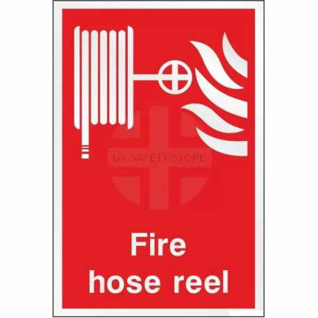 Brushed Aluminium Effect Fire Hose Reel Sign