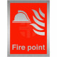 Brushed Aluminium Effect Fire Point Sign
