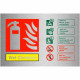 Brushed Aluminium Effect Wet Chemical Fire Extinguisher Sign