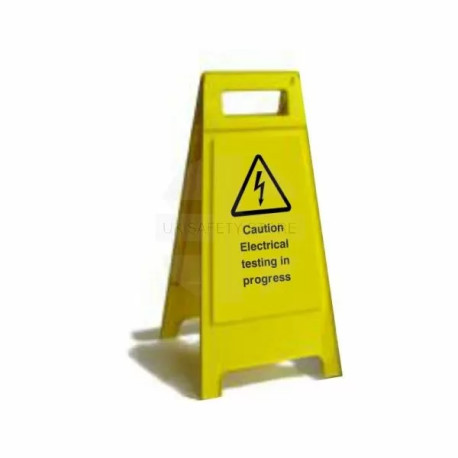 Caution Electrical Testing In Progress Custom Made A Board Freestanding Sign 600mm