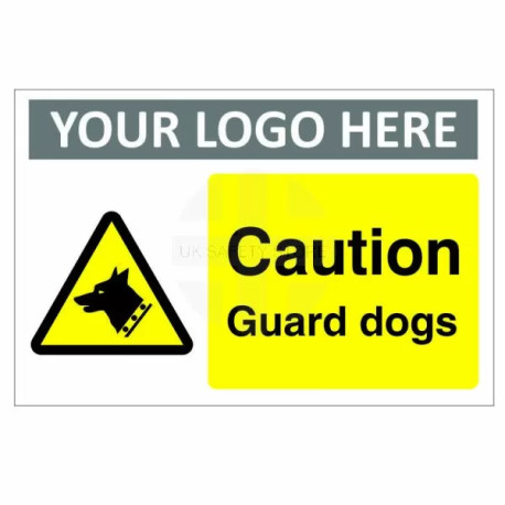 Caution Guard Dogs Custom Logo CCTV Warning Sign