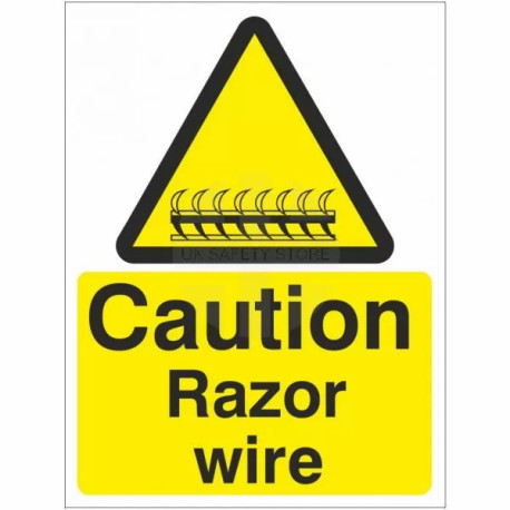 Caution Razor Wire Sign
