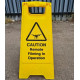 Caution Remote Filming In Operation Freestanding Sign