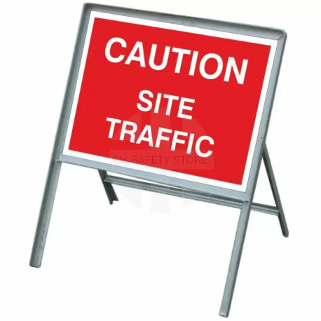 Caution Site Traffic Temporary Road Sign
